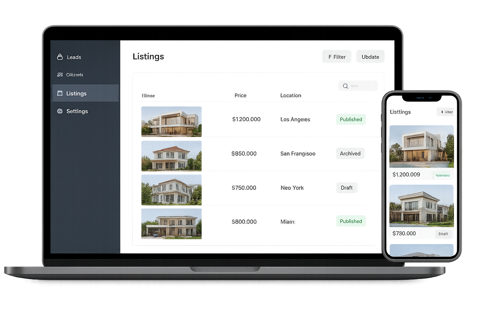 Property listing manager showcase